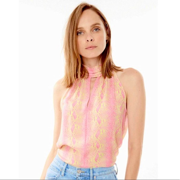 Generation Love Tops - GENERATION LOVE Jordyn Choker Top Pink Neon Snake